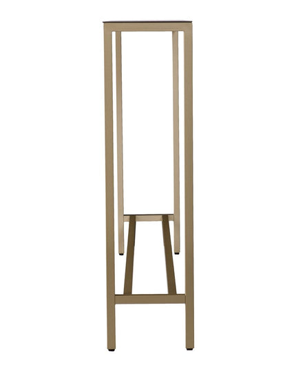 56" Silver and Gold Mirrored Glass Console Table