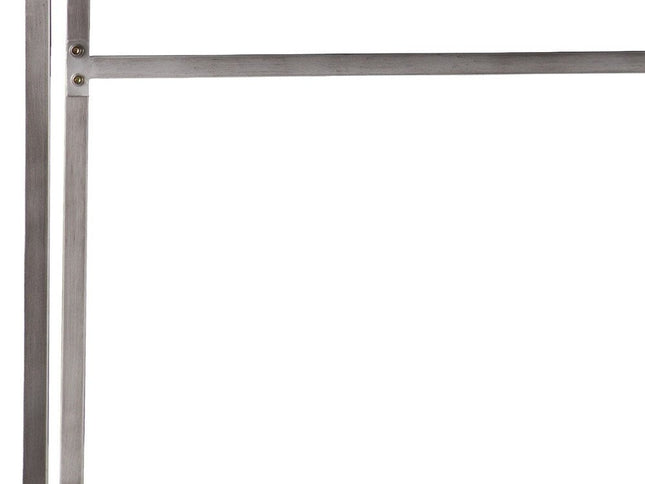 46" Gray Brown and Silver Distressed Sled Console Table