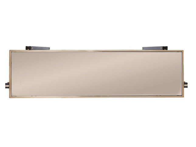 50" Smoky Black and Champagne Mirrored Glass Console Table With Shelf