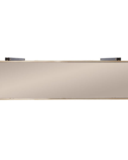 50" Smoky Black and Champagne Mirrored Glass Console Table With Shelf