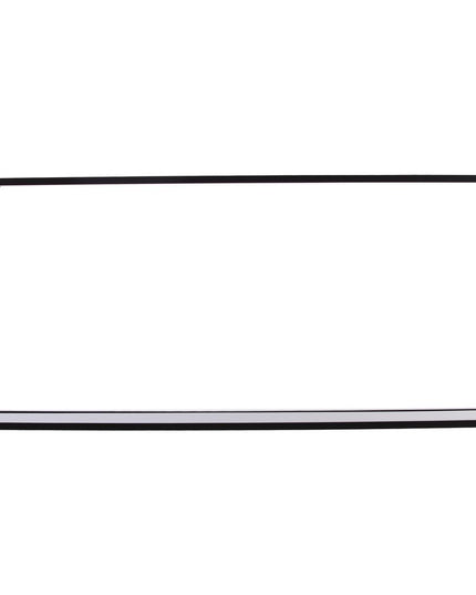 56" Clear and Black Glass Frame Console Table With Shelves