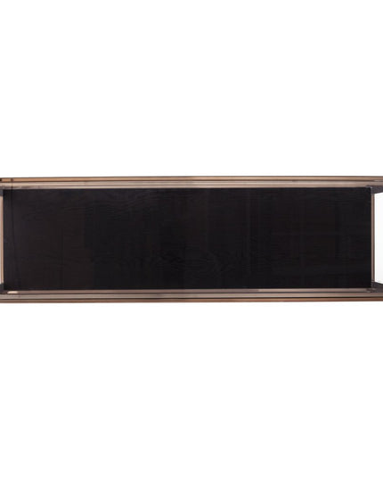48" Clear Black and Champagne Glass Floor Shelf Console Table With Shelf