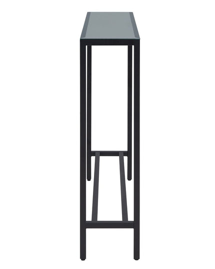 56" Black Mirrored Glass Console Table