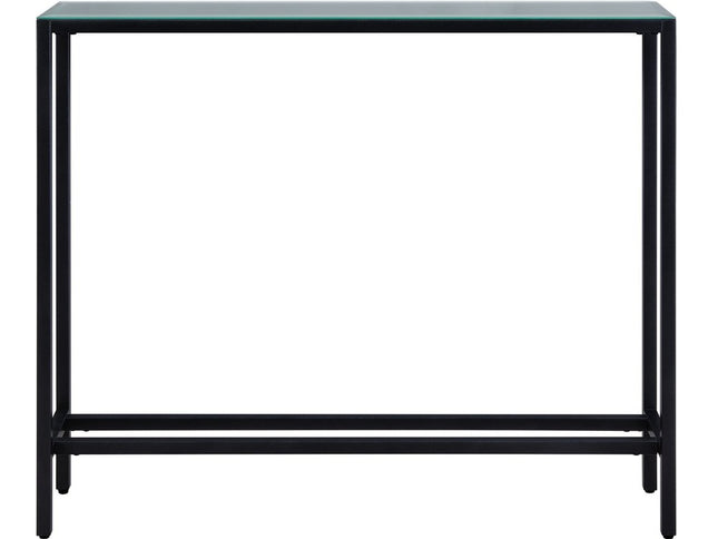 36" Black Mirrored Glass Console Table