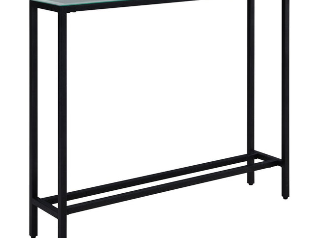 36" Black Mirrored Glass Console Table