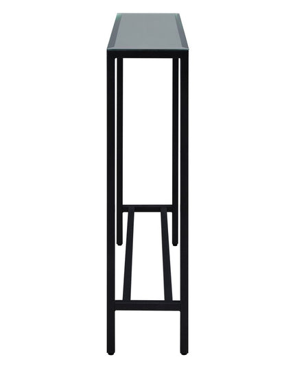 36" Black Mirrored Glass Console Table