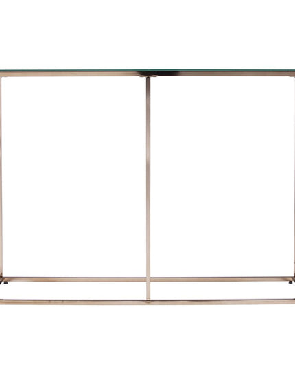 42" Clear and Gold Glass Frame Console Table