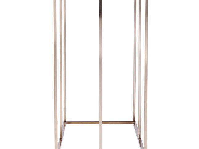 42" Clear and Gold Glass Frame Console Table