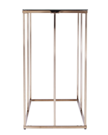 42" Clear and Gold Glass Frame Console Table