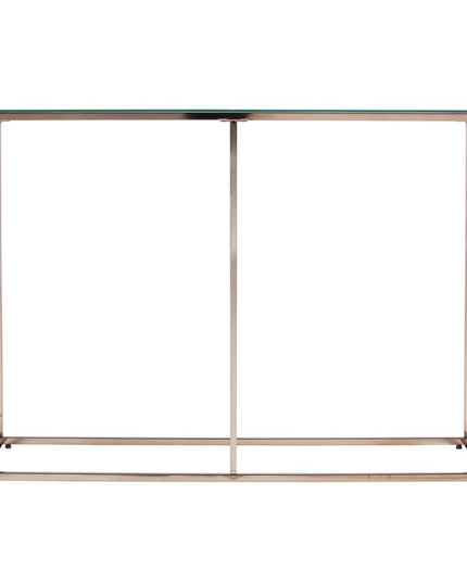 42" Clear and Gold Glass Frame Console Table