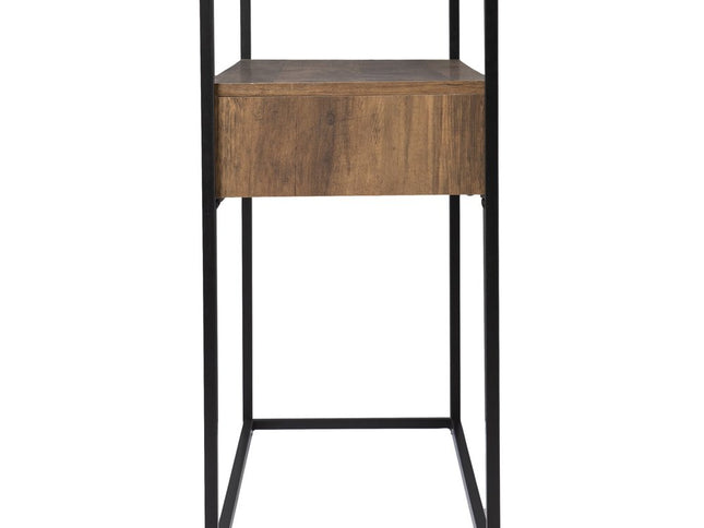 48" Clear and Black Glass Frame Console Table With Storage With Storage