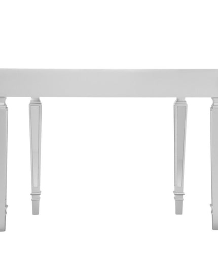 45" Silver Mirrored Glass Free Form Console Table