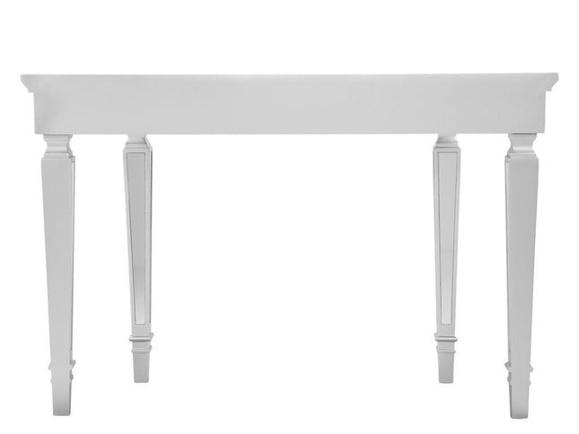 45" Silver Mirrored Glass Free Form Console Table