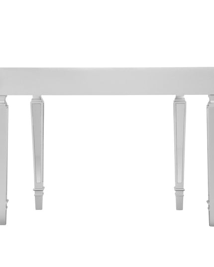 45" Silver Mirrored Glass Free Form Console Table