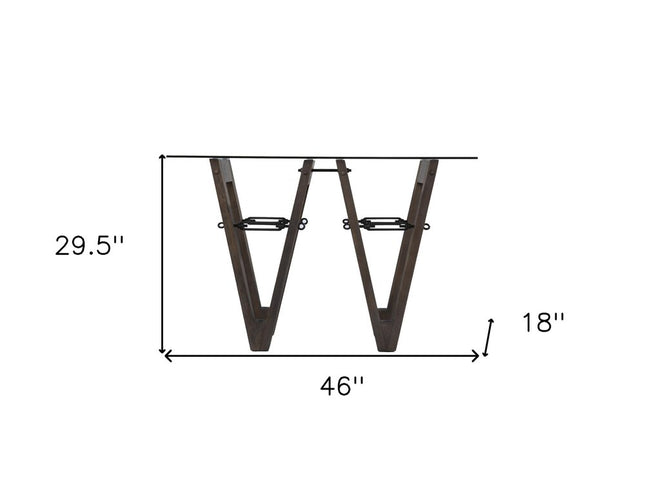 46" Clear and Gray Brown Glass Abstract Console Table
