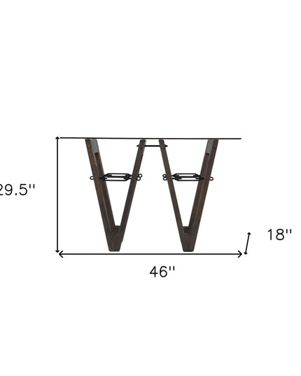 46" Clear and Gray Brown Glass Abstract Console Table