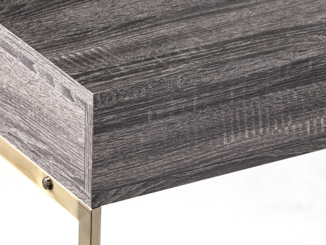 48" Gray and Gold Frame Console Table And Drawers