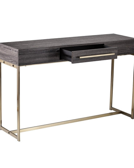 48" Gray and Gold Frame Console Table And Drawers