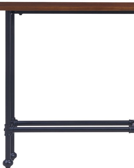 56" Espresso and Black Console Table