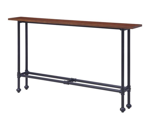 56" Espresso and Black Console Table
