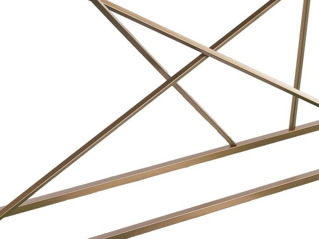 52" Gray and Gold Faux Marble Frame Console Table