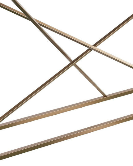 52" Gray and Gold Faux Marble Frame Console Table