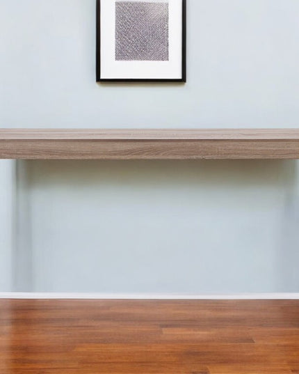 54" Gray Brown and White Sled Console Table