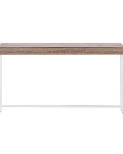 54" Gray Brown and White Sled Console Table