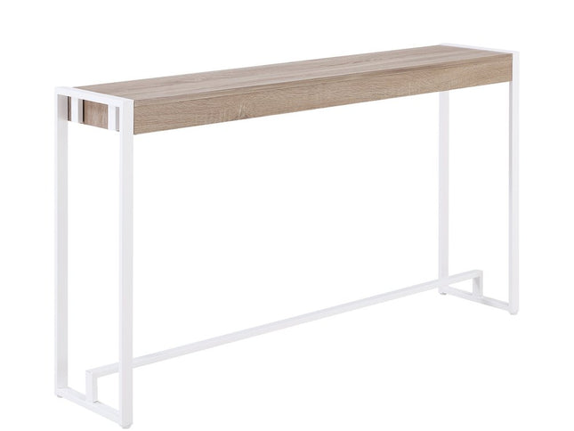54" Gray Brown and White Sled Console Table