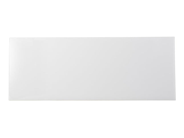 42" White and Black Glass Sled Console Table