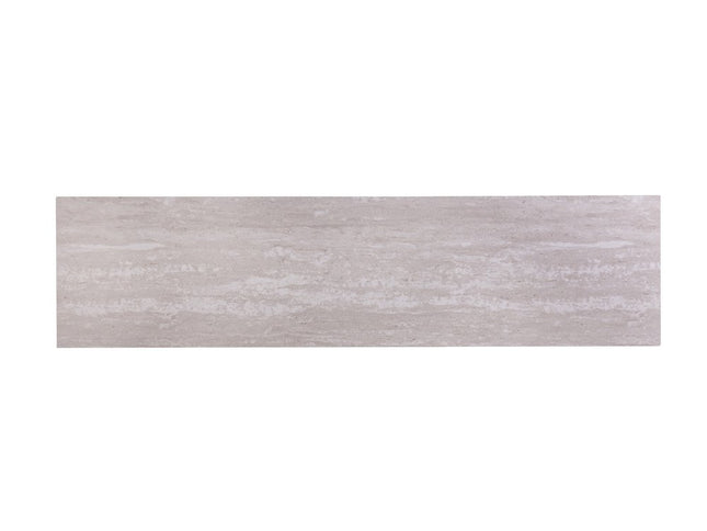 48" Champagne and Gold Faux Stone Floor Shelf Console Table With Storage