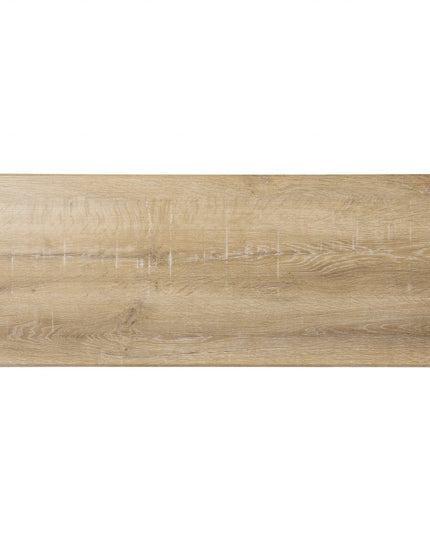 42" Natural Floor Shelf Console Table With Shelves