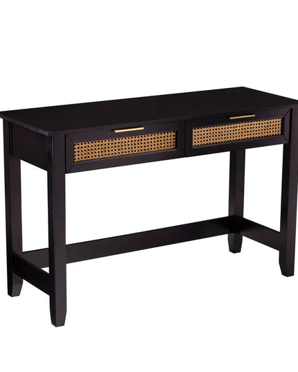 48" Black Console Table And Drawers