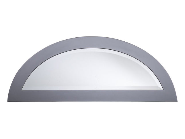 46" Silver Mirrored Glass Half Circle Console Table With Storage