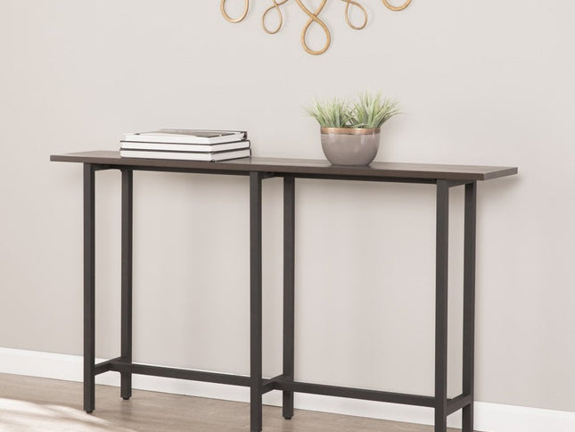 54" Espresso and Black Frame Console Table