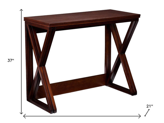 46" Brown Solid Wood A Frame Console Table