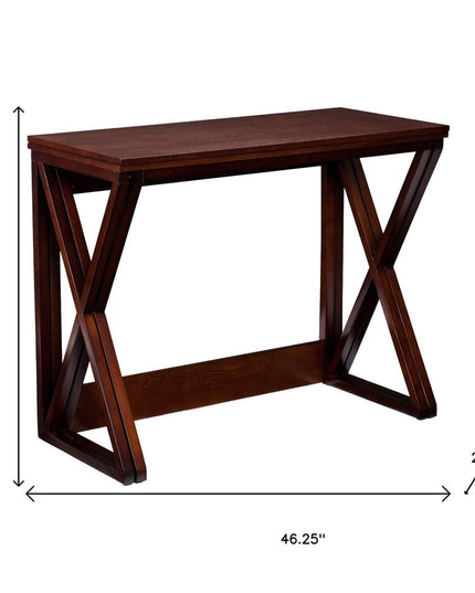 46" Brown Solid Wood A Frame Console Table