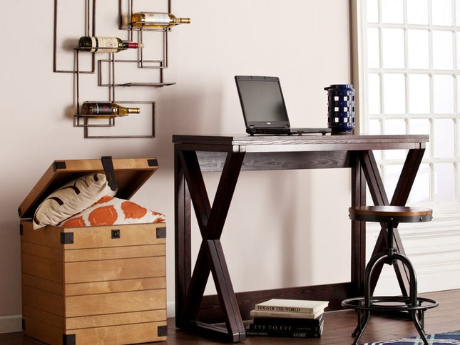 46" Brown Solid Wood A Frame Console Table