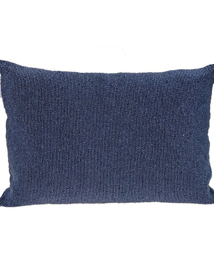 Shimmering Blue Beaded Luxury Throw Pillow