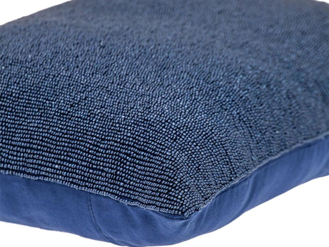 Shimmering Blue Beaded Luxury Throw Pillow