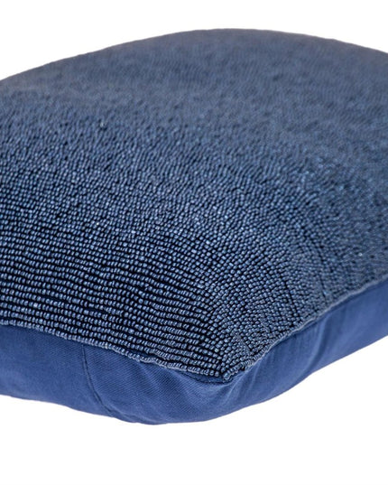 Shimmering Blue Beaded Luxury Throw Pillow