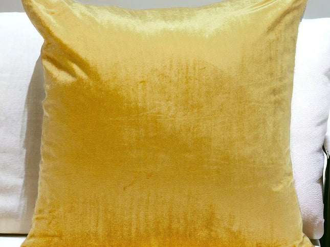 Yellow and Gray Dual Solid Color Reversible Throw Pillow