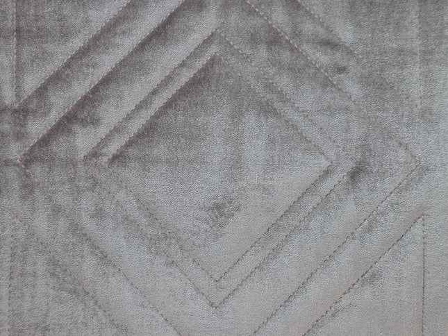 Taupe Quilted Diamonds Velvet Solid Color Throw Pillow
