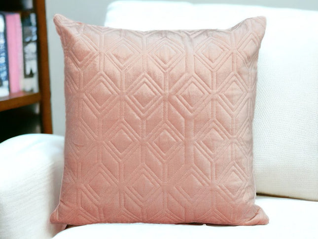 Tufted Diamonds Rose Gold Velvet Accent Pillow