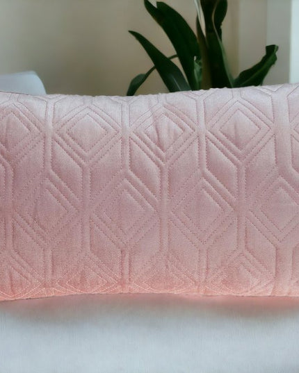 Tufted Diamonds Rose Gold Velvet Lumbar Accent Pillow