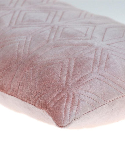 Tufted Diamonds Rose Gold Velvet Lumbar Accent Pillow
