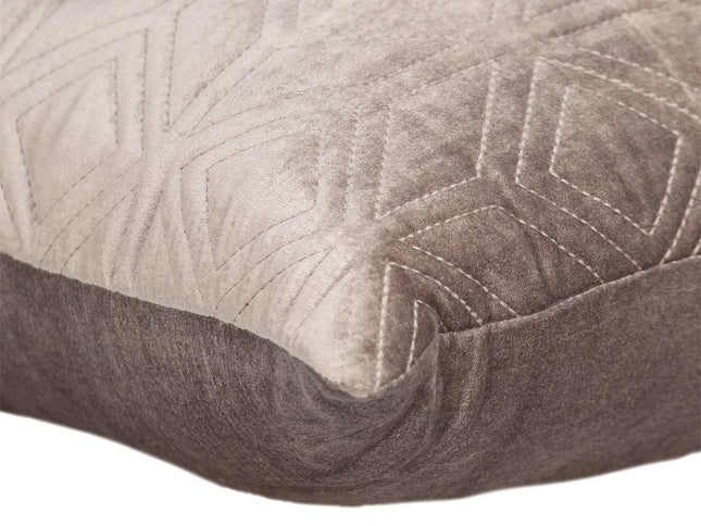 Tufted Diamonds Taupe Velvet Accent Pillow