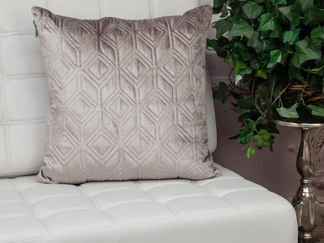 Tufted Diamonds Taupe Velvet Accent Pillow