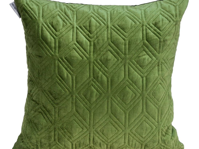 Tufted Diamonds Olive Velvet Accent Pillow