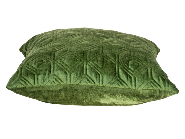 Tufted Diamonds Olive Velvet Accent Pillow